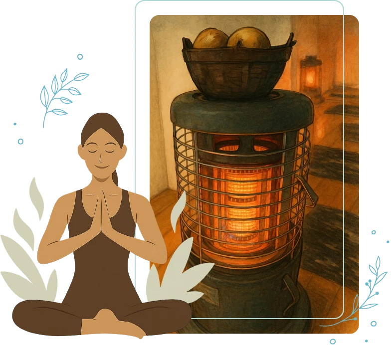 ダルマストーブ+鉄鍋(セラミックストーン入)